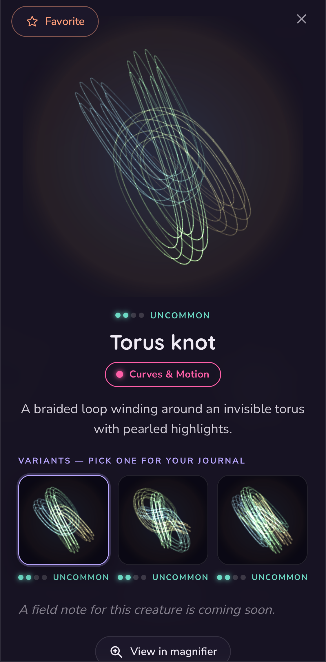 Creature Card UI